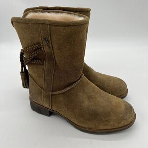 Abeo Blaine Suede Shearling Lined Brown Boots Women’s size 6